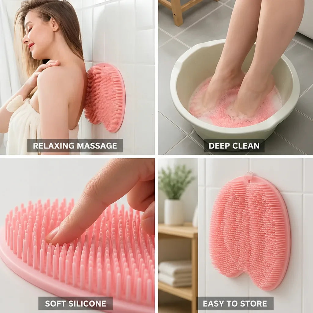 Shower Back & Foot Scrubber Silicone Massage 2-Pack