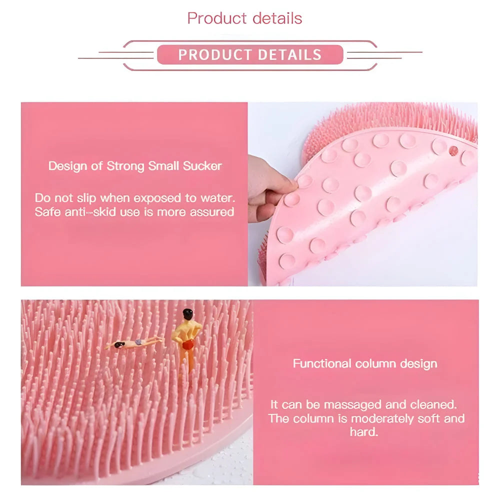 Shower Foot & Body Scrubber Suction Cup Grip Two Pack