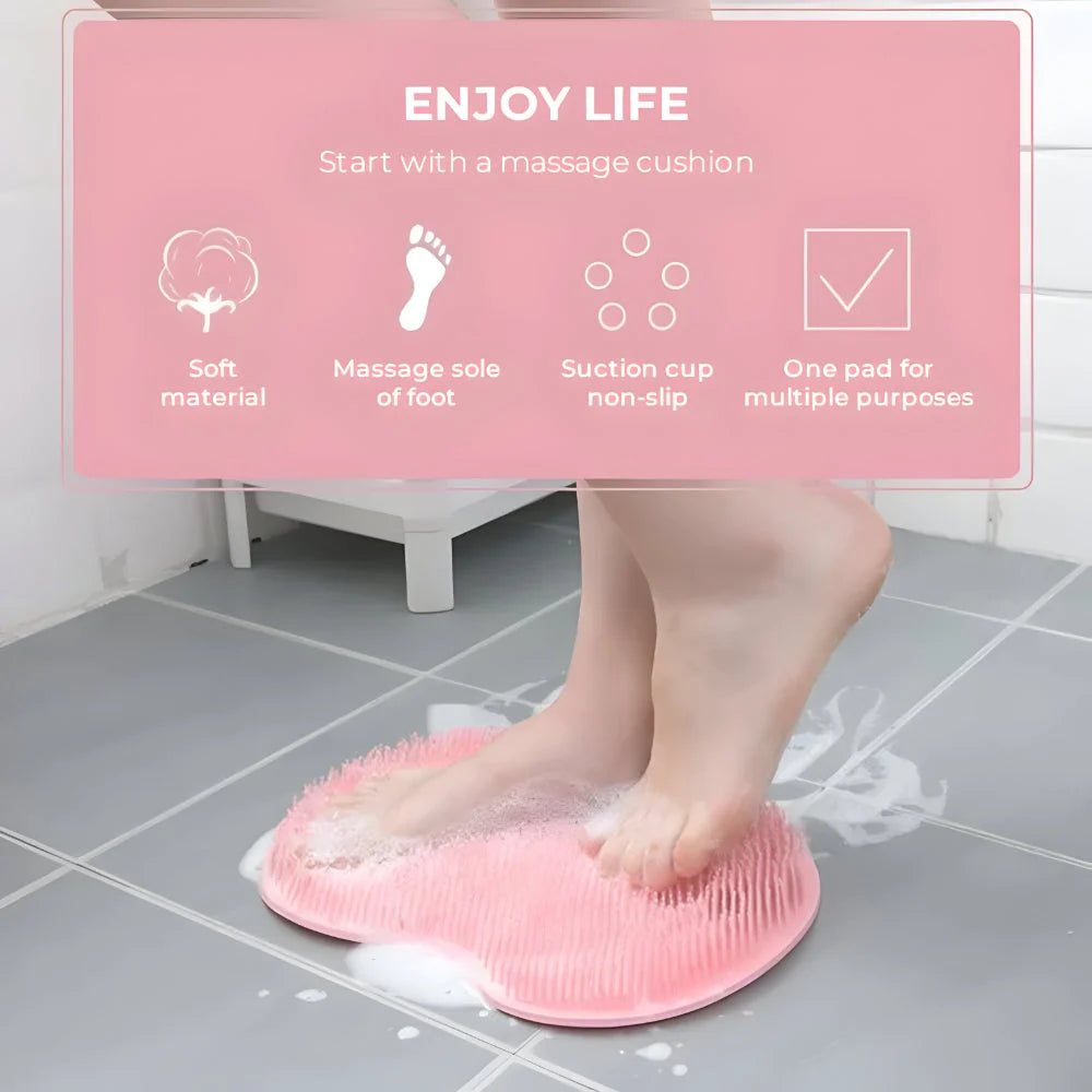Shower Foot & Body Scrubber Suction Cup Grip Two Pack