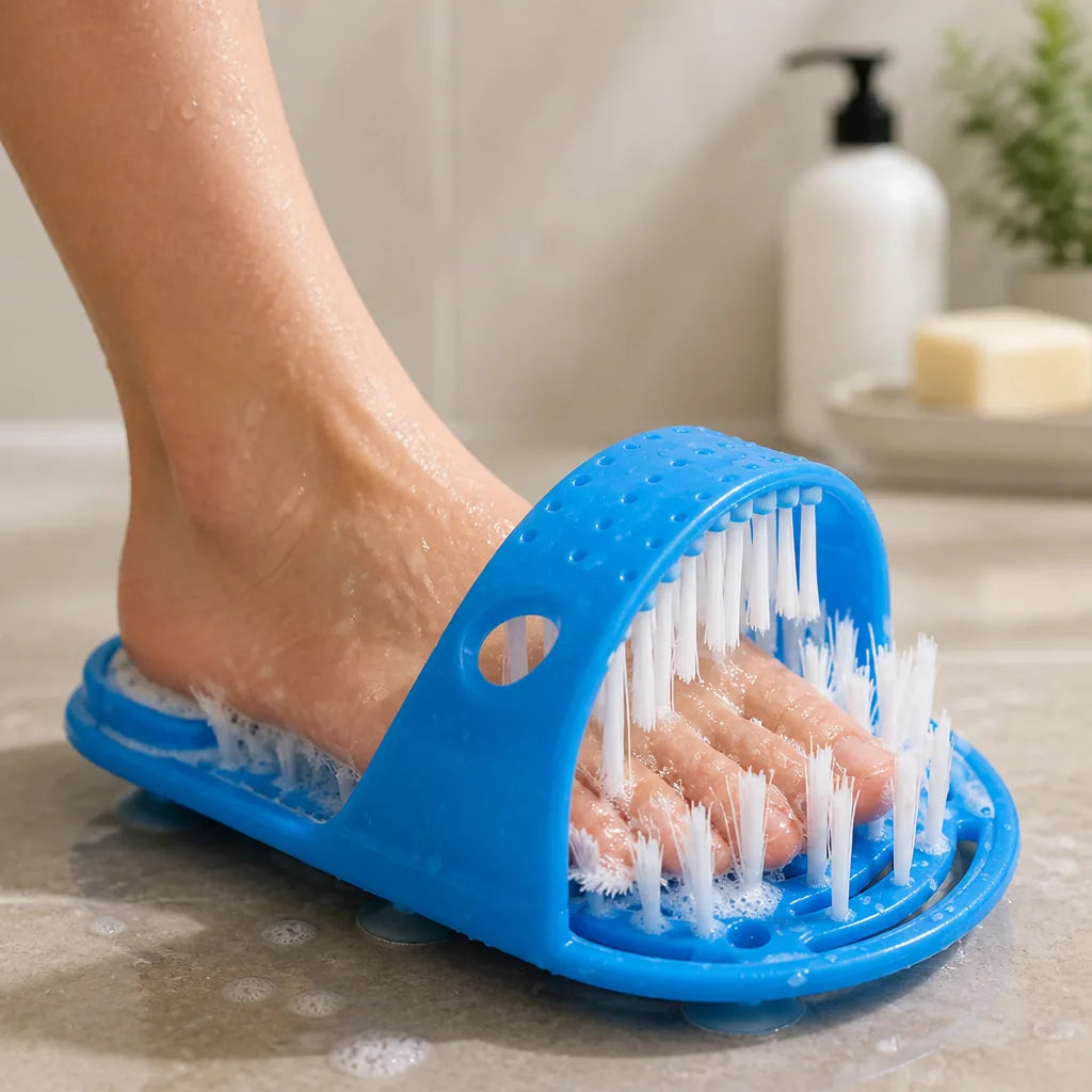 Shower Foot Scrubber Hands-Free Soft Bristles & Pumice