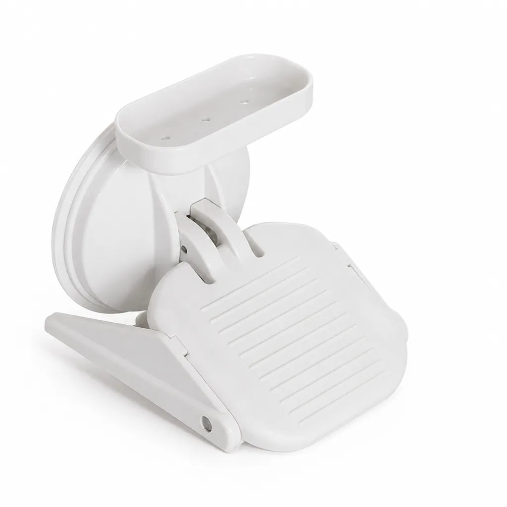 Shower Footrest Suction Mount Non-Slip Integrated Shelf