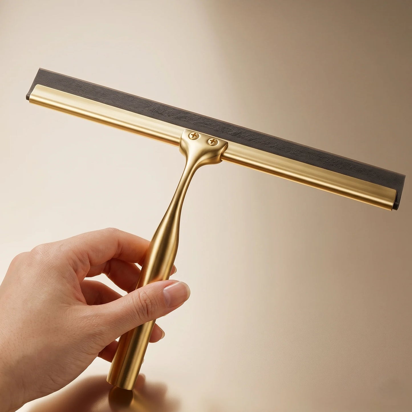 Shower Glass Squeegee Brass Streak-Free Wall-Mount Hook