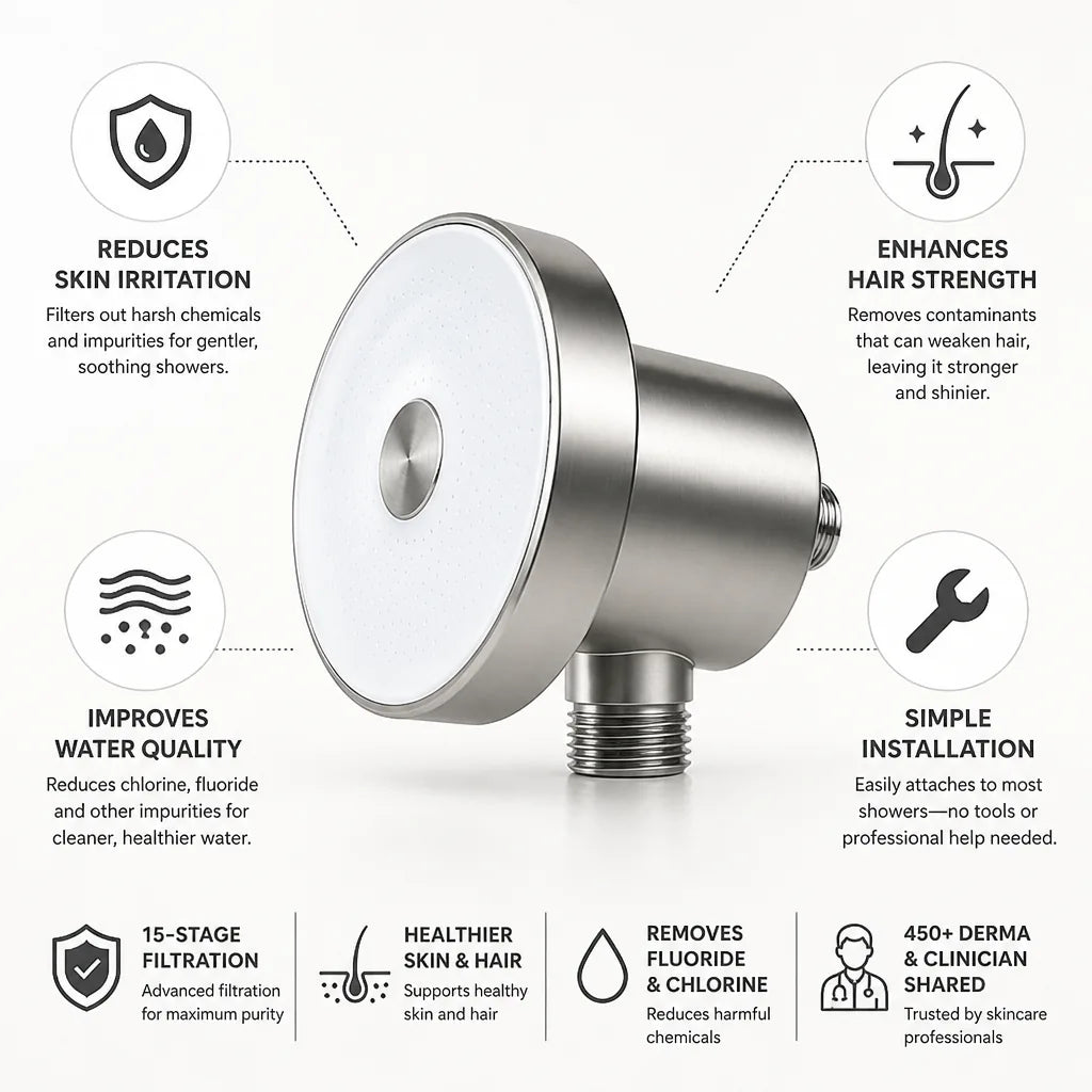 Shower Head Filtered Softer Skin Easy Install