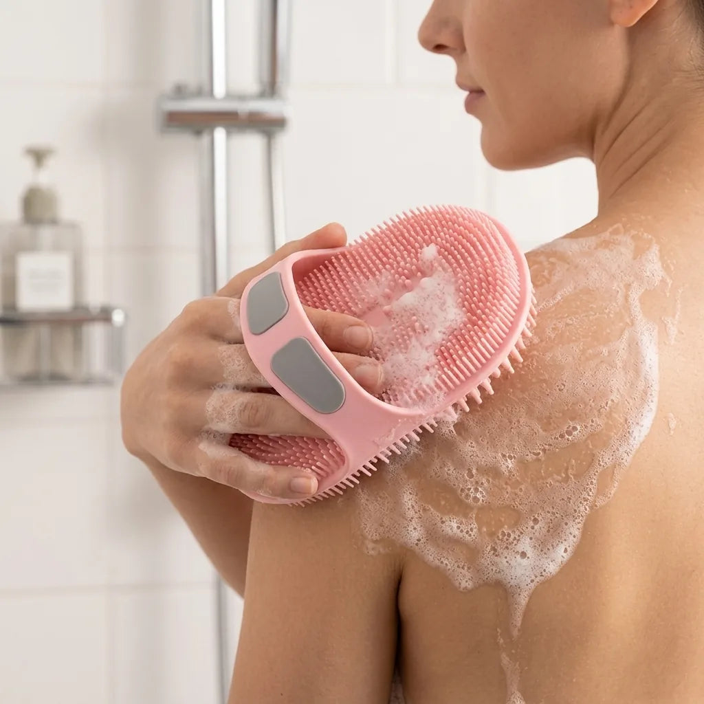 Shower Scrubber Dual-Sided Exfoliating & Massage Non-Slip Grip