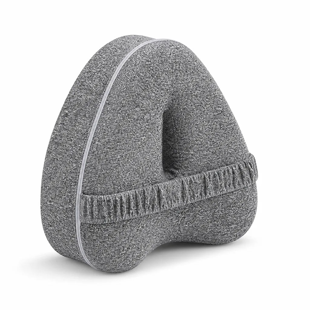 Side-Sleeper Knee Pillow Contoured Ergonomic Support Breathable Cover