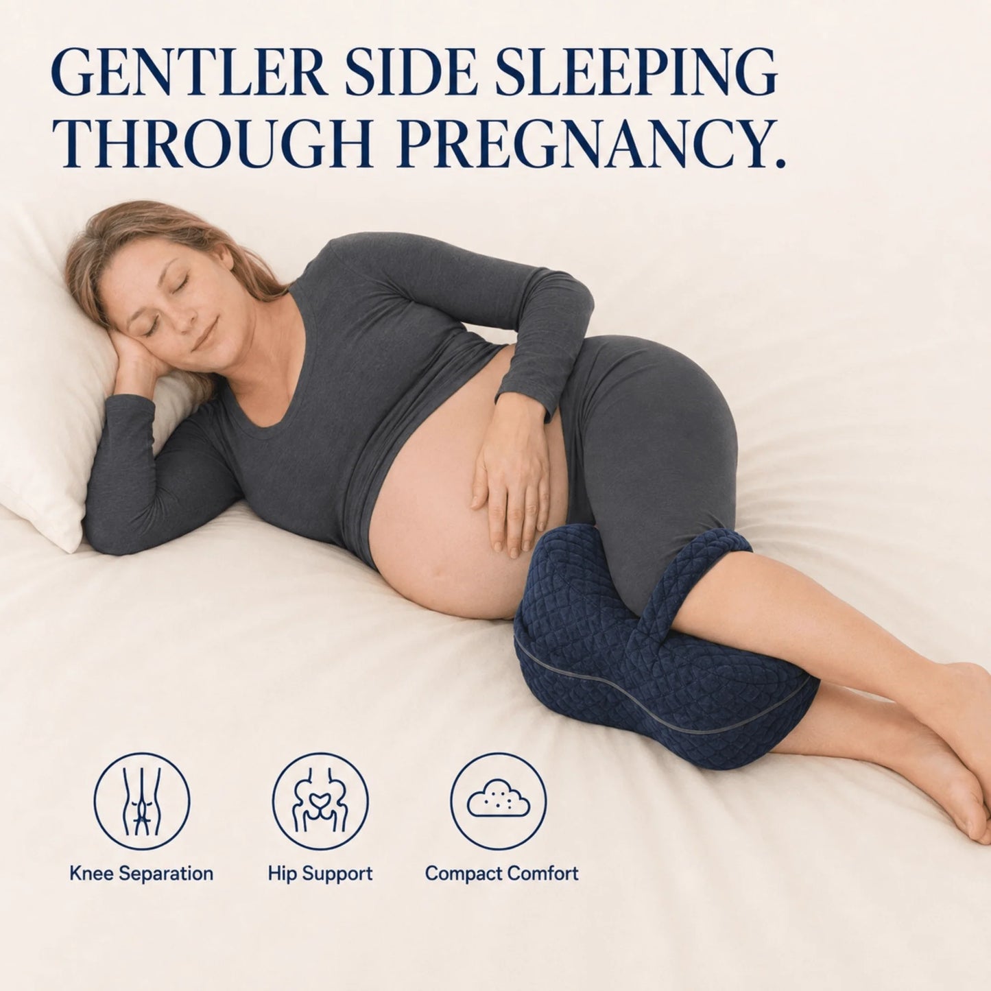 Side-Sleeper Knee Pillow Contoured Memory Foam