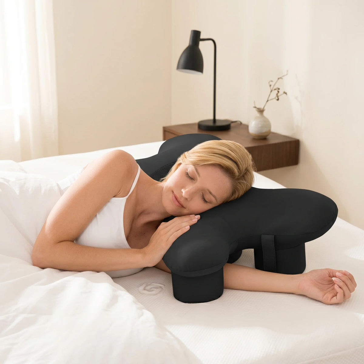 Side Sleeper Pillow Ergonomic Ear Hole & Neck Support