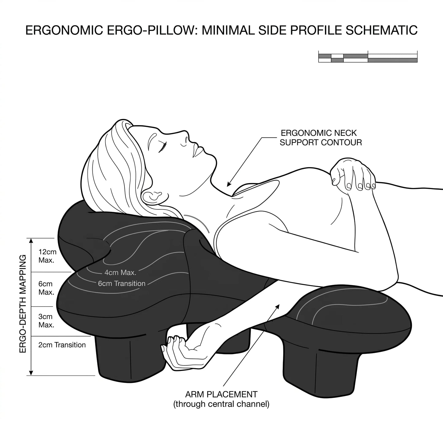 Side Sleeper Pillow Ergonomic Ear Hole & Neck Support