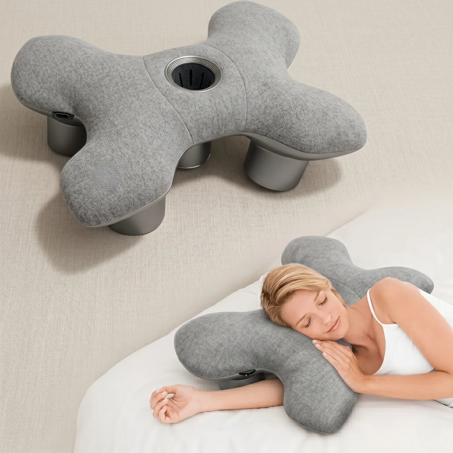 Side Sleeper Pillow Ergonomic Ear Hole & Neck Support