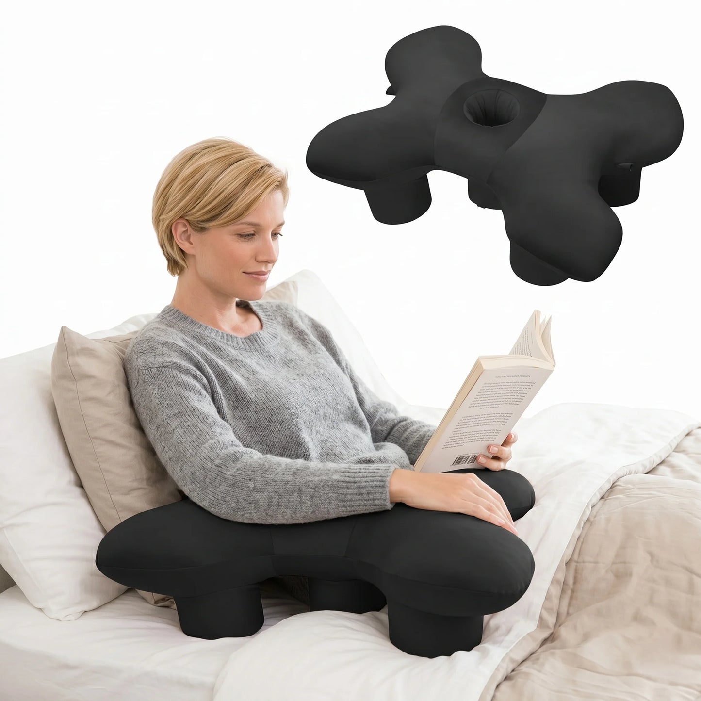 Side Sleeper Pillow Ergonomic Ear Hole & Neck Support