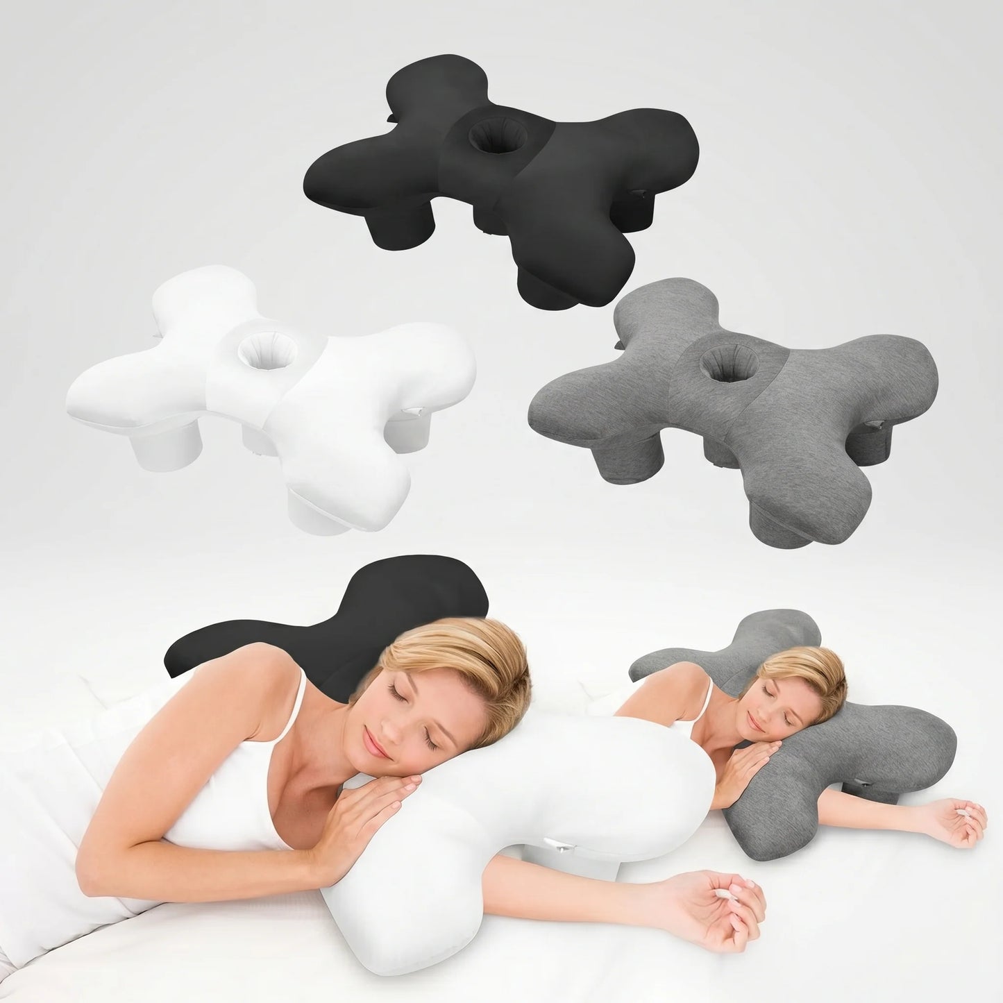 Side Sleeper Pillow Ergonomic Ear Hole & Neck Support