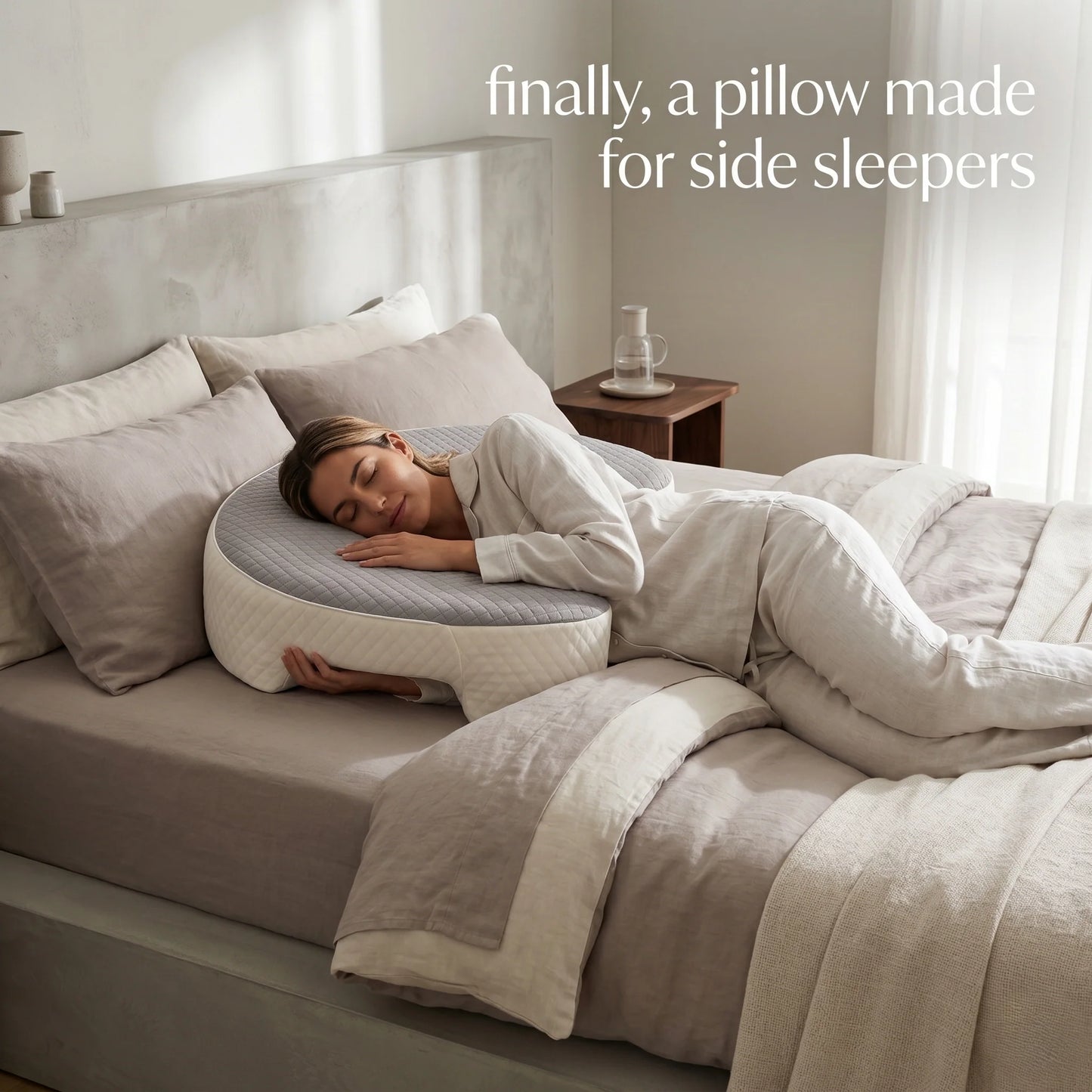 Side Sleeper Pillow Ergonomic Shoulder Cutout Memory Foam