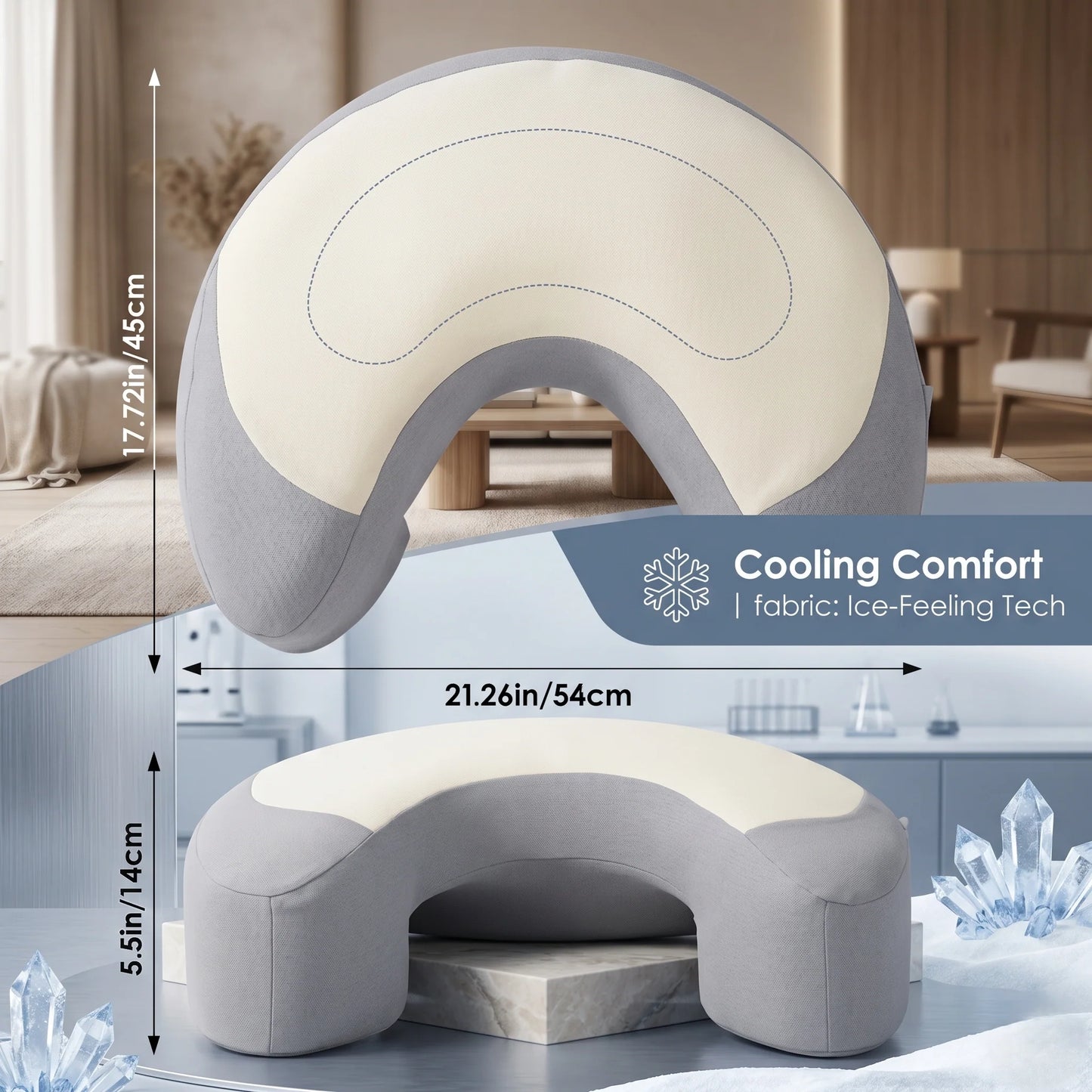 Side Sleeper Pillow Ergonomic Shoulder Cutout Memory Foam