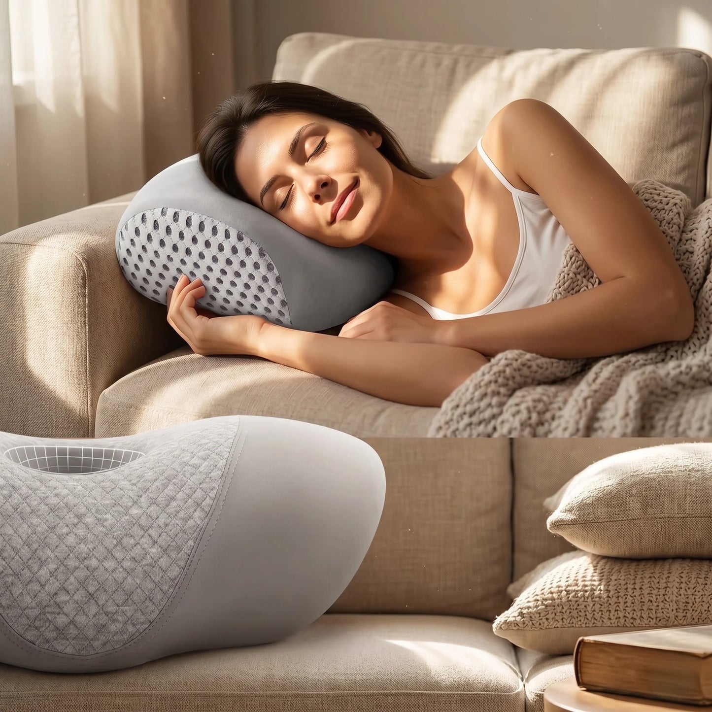 Side Sleeper Pillow Memory Foam Ear Relief