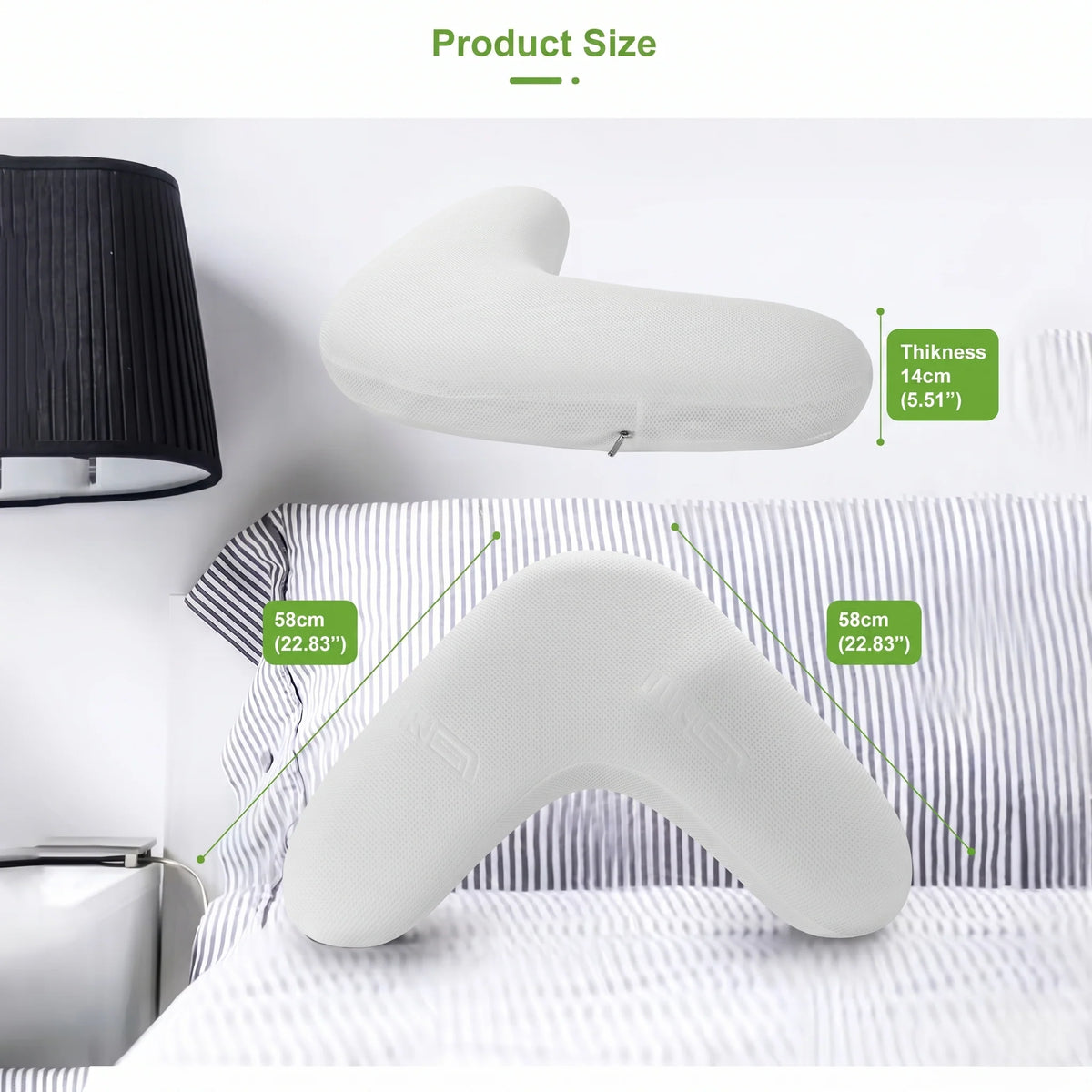 Side Sleeping Pillow Ergonomic V-Shape Memory Foam