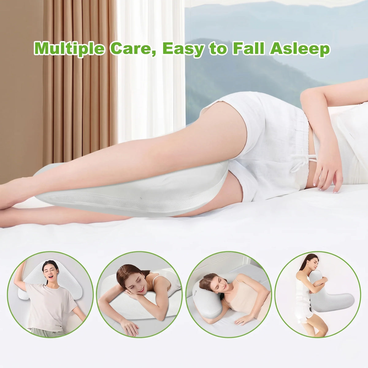 Side Sleeping Pillow Ergonomic V-Shape Memory Foam