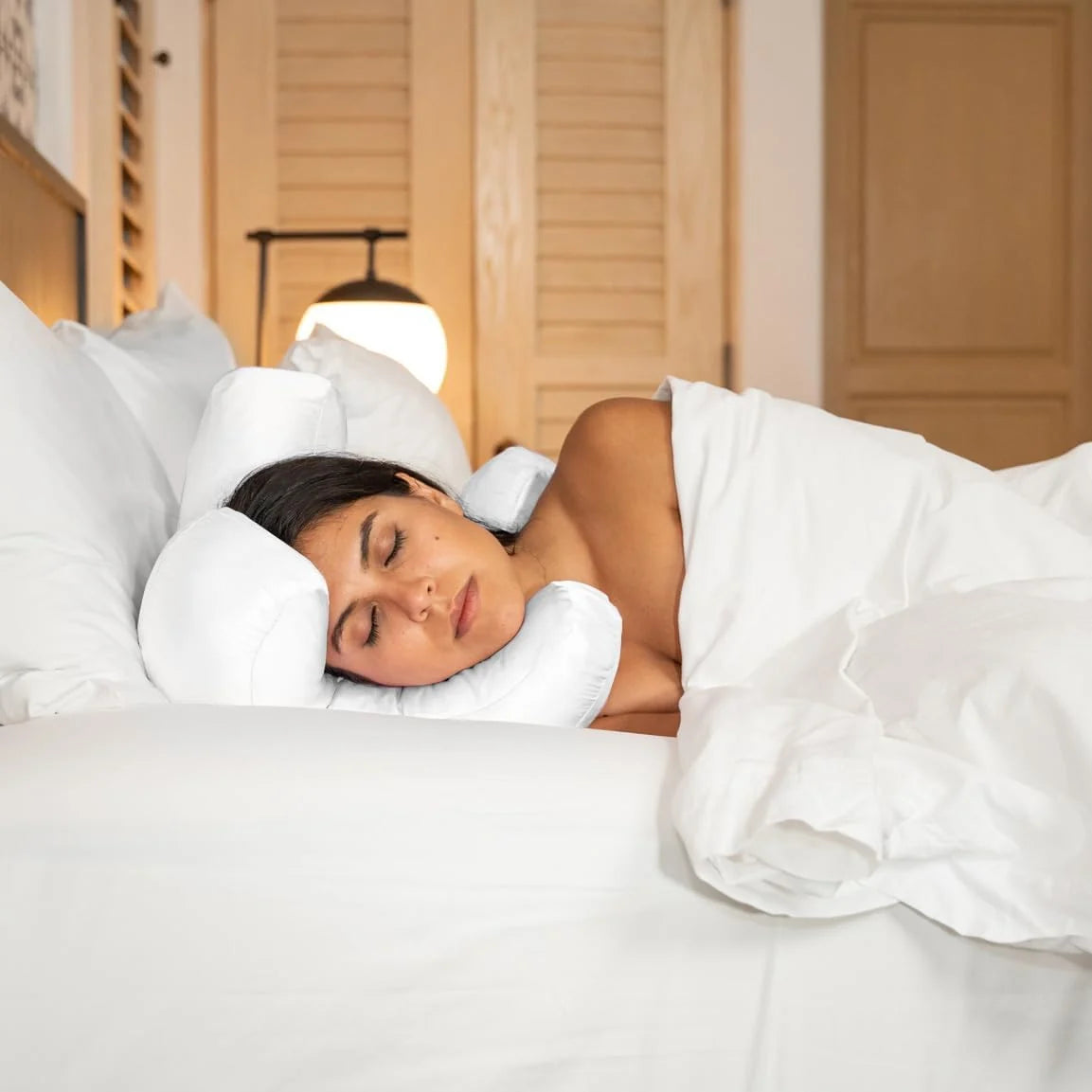 Side Support Pillow Ergonomic Contour Removable Cover & Breathable Fabric