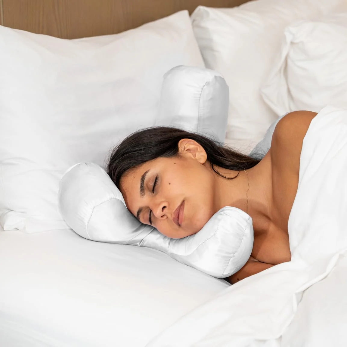 Side Support Pillow Ergonomic Contour Removable Cover & Breathable Fabric