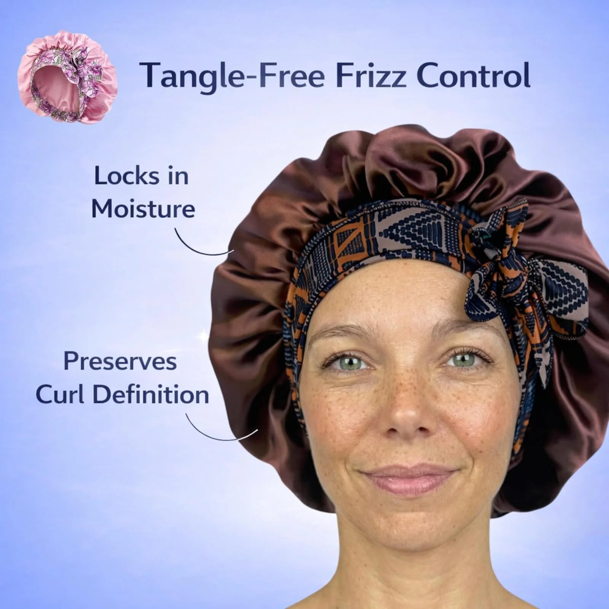 Sleep Bonnet Satin Wide Tie Long Tail