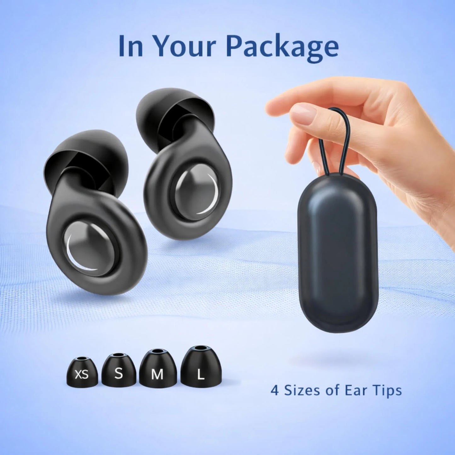 Sleep Earplugs Ergonomic Low-Profile Noise-Reducing Silicone