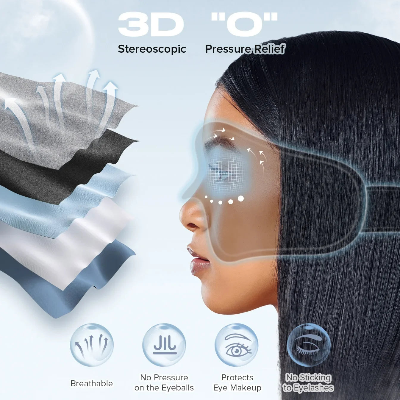 Sleep Mask 3D Contoured Blackout Bluetooth Headphones