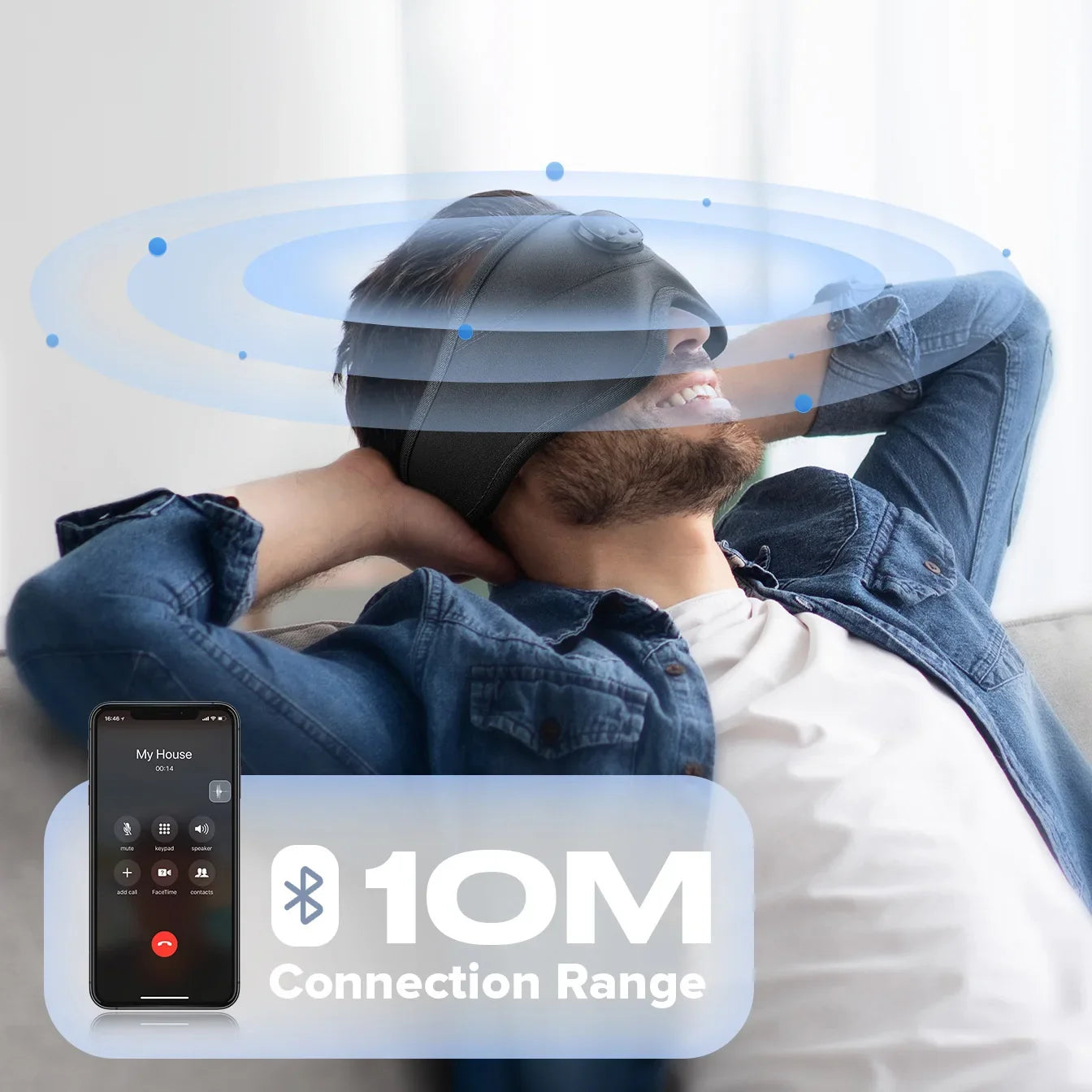 Sleep Mask 3D Contoured Blackout Bluetooth Headphones