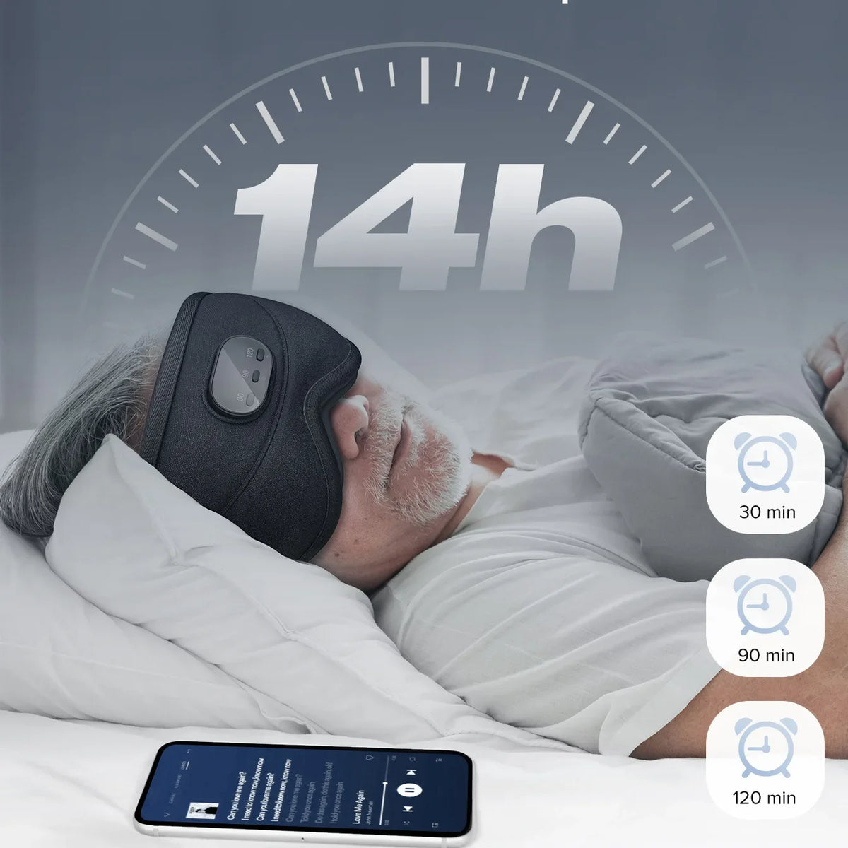 Sleep Mask 3D Contoured Blackout Bluetooth Headphones