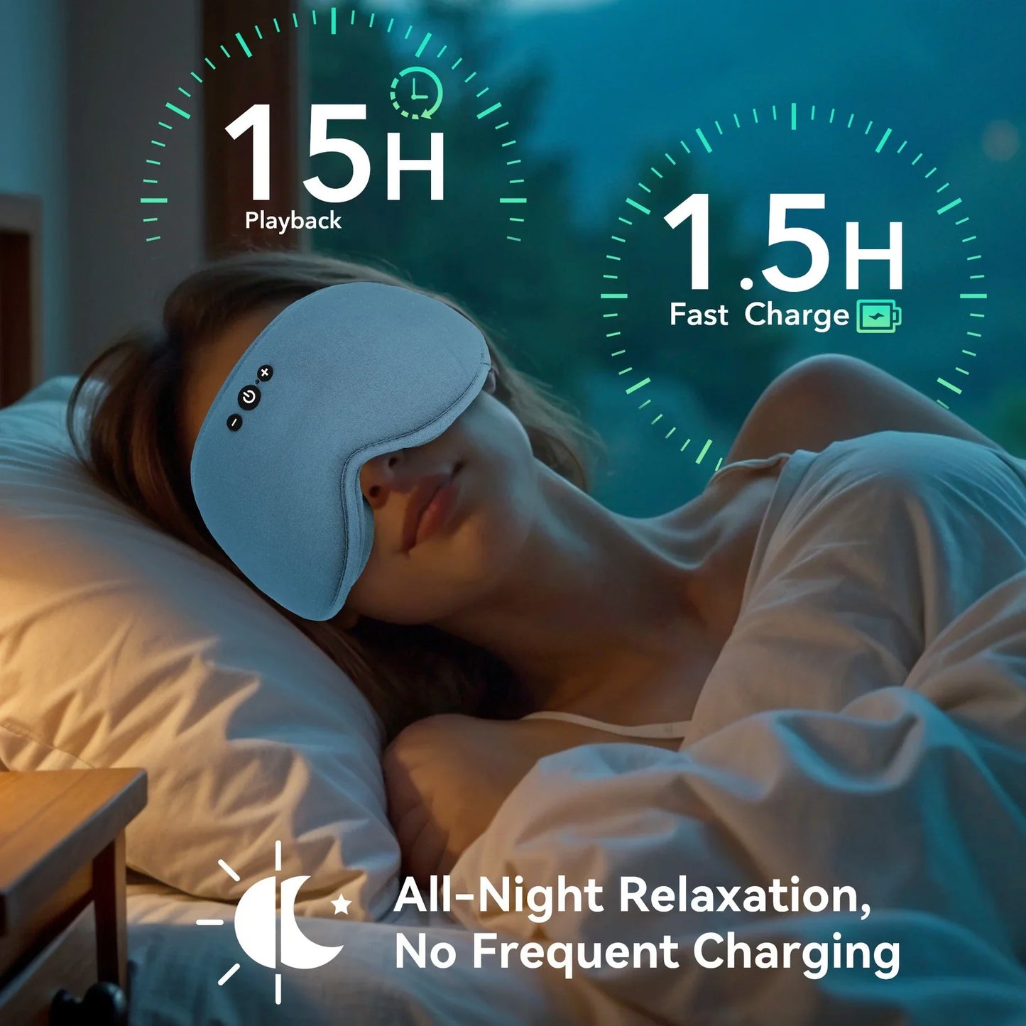 Sleep Mask 3D Ergonomic Bluetooth Bamboo Blend