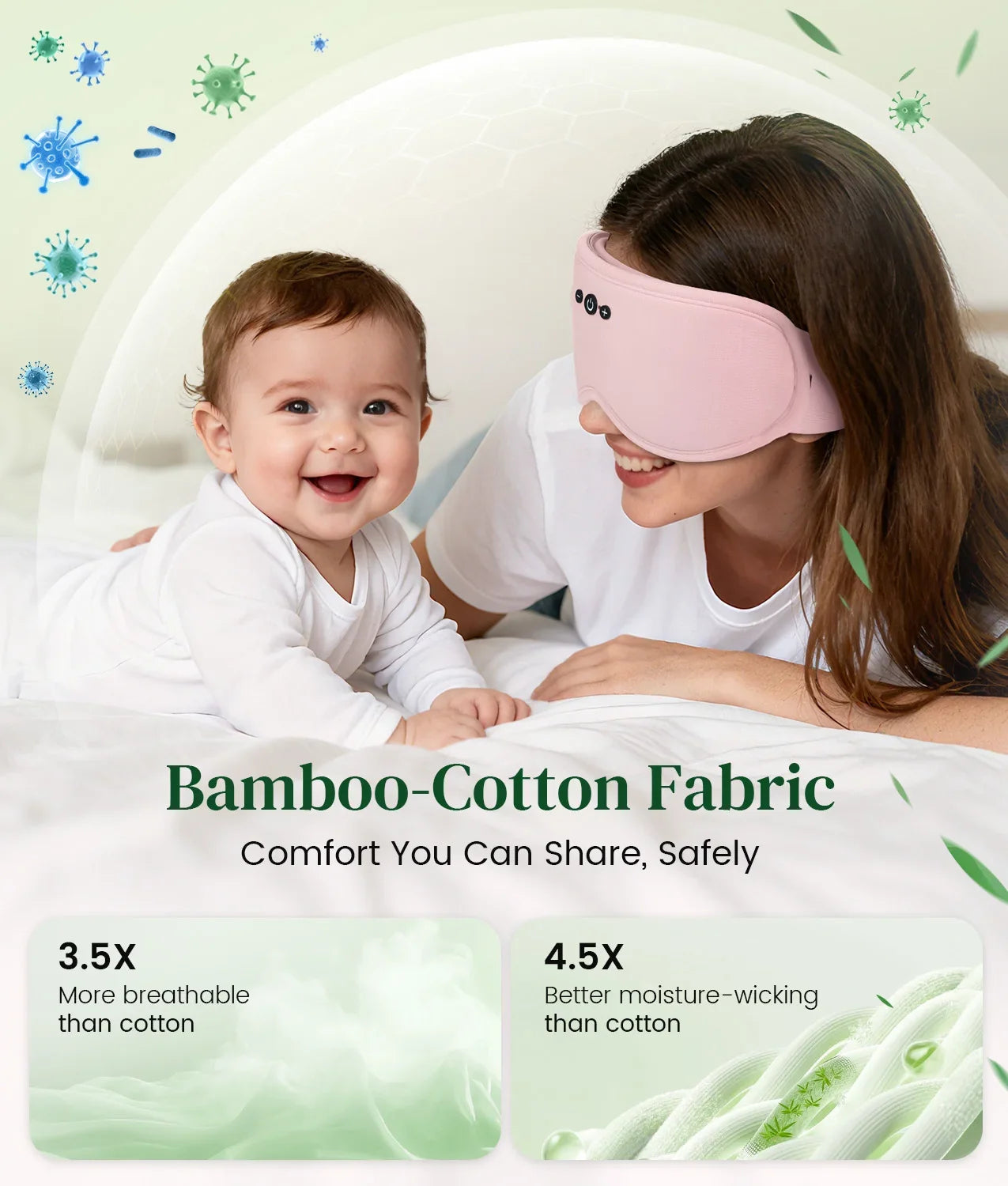 Sleep Mask Bamboo Fiber Bluetooth Audio Light-Blocking