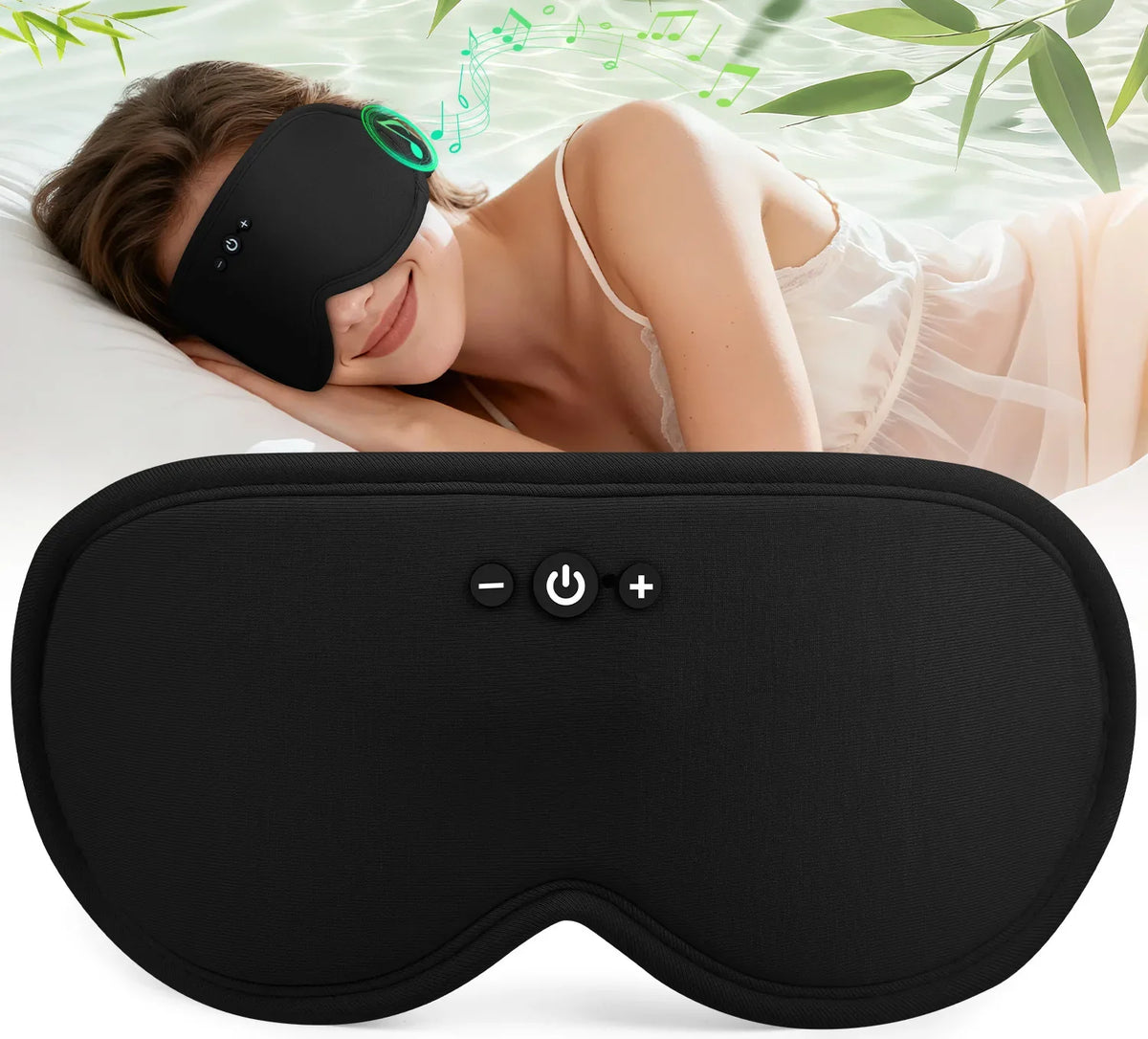 Sleep Mask Bluetooth 3D Contoured Bamboo Fiber