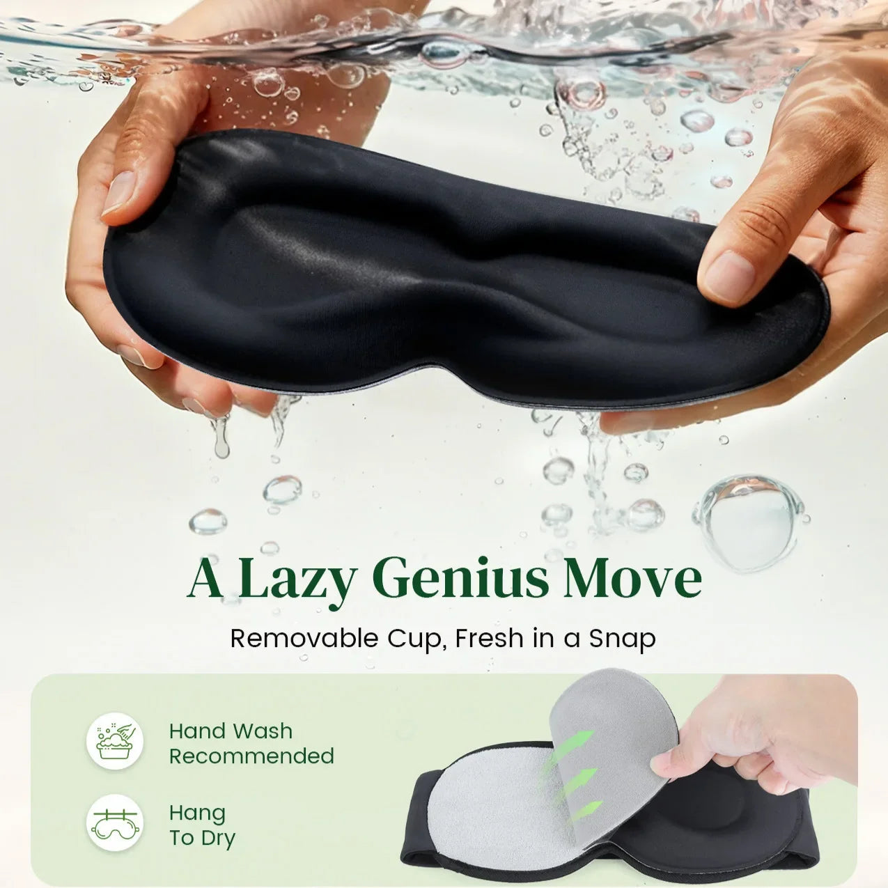 Sleep Mask Bluetooth 3D Contoured Bamboo Fiber