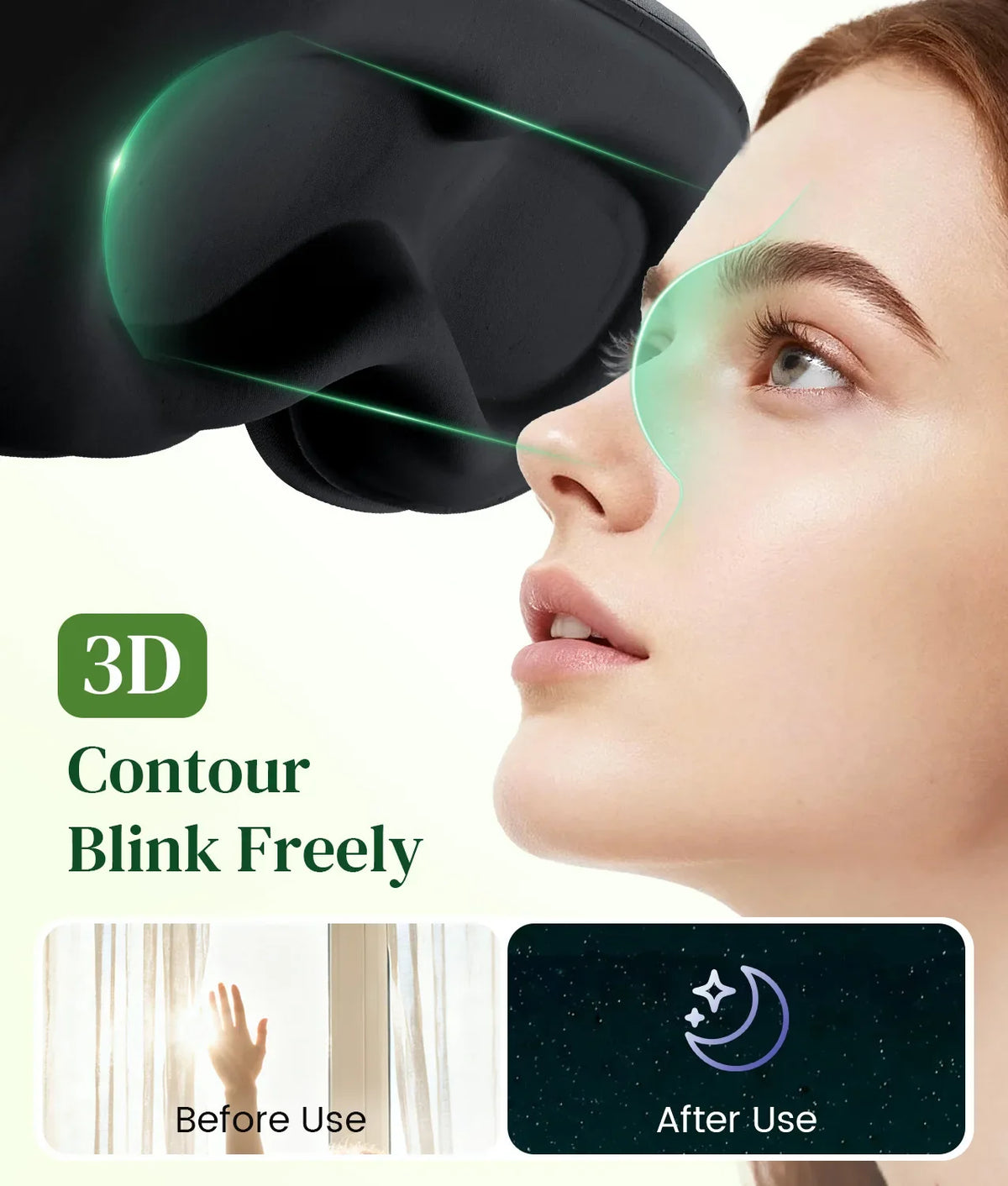 Sleep Mask Bluetooth 3D Contoured Bamboo Fiber