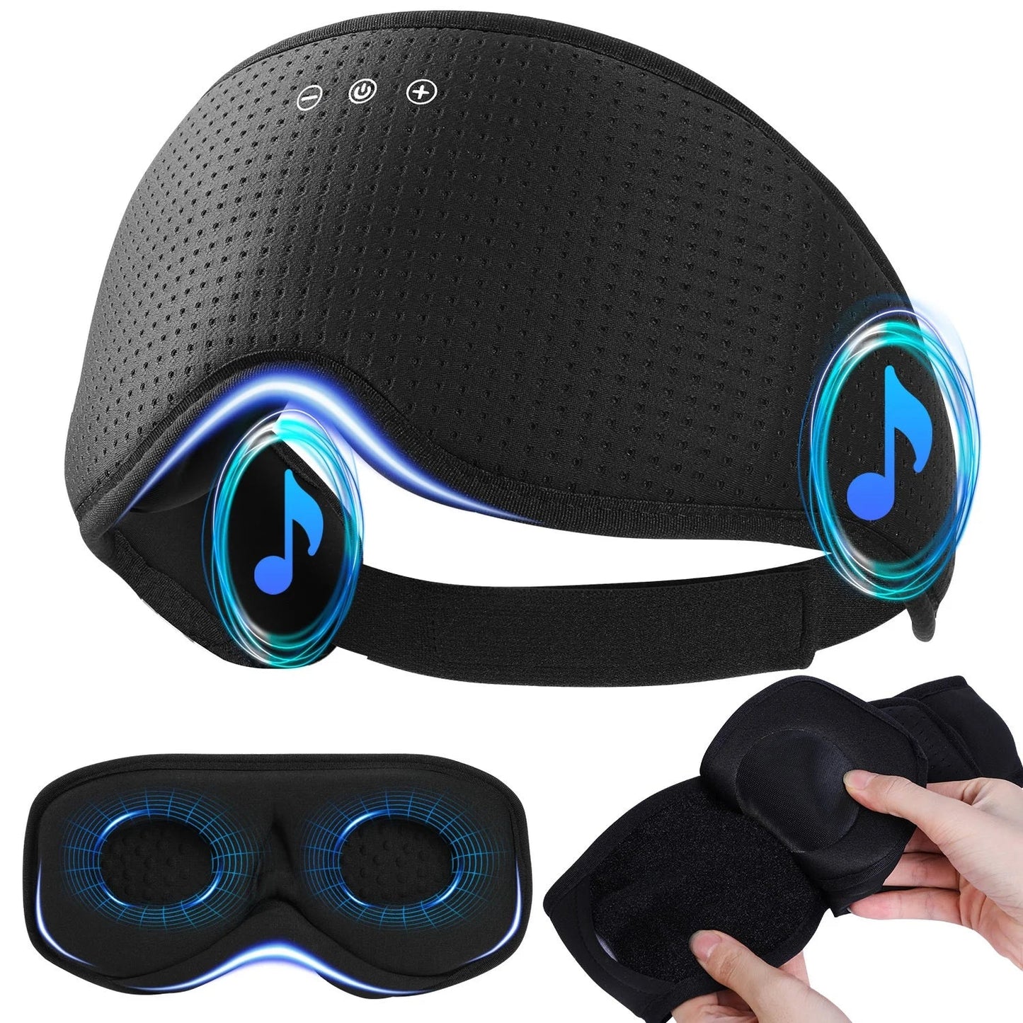 Sleep Mask Bluetooth Audio Light-Blocking Breathable Fabric