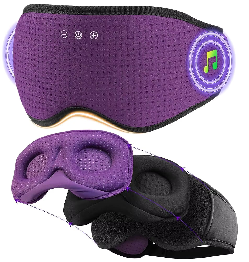 Sleep Mask Bluetooth Audio Light-Blocking Breathable Fabric