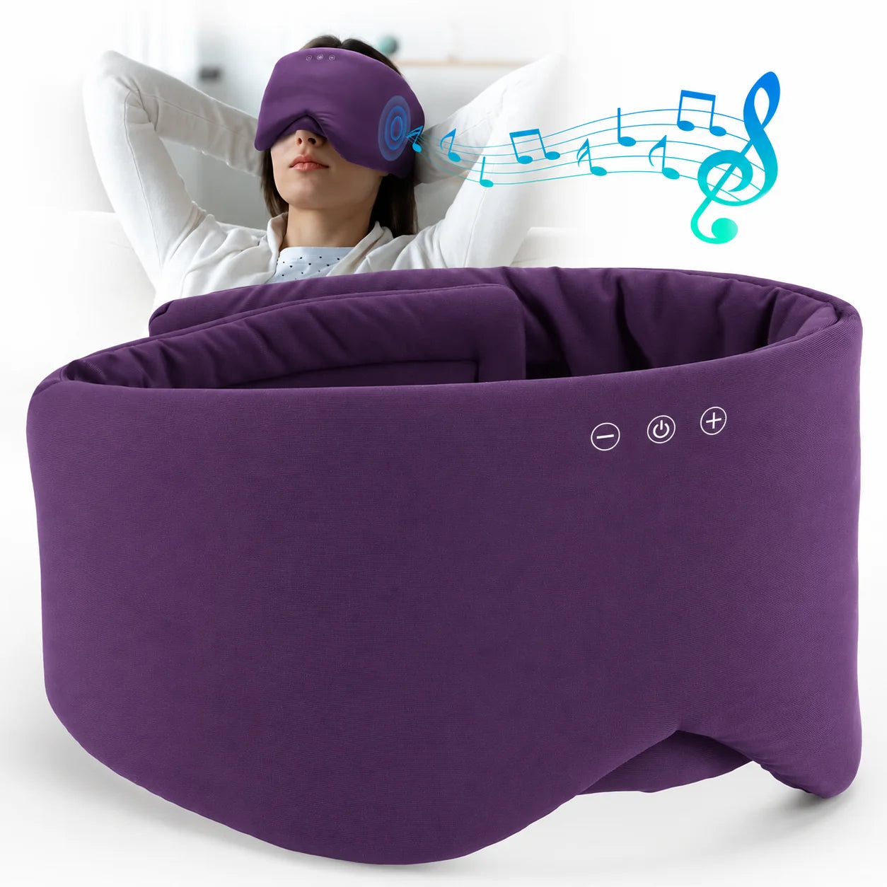 Sleep Mask Bluetooth Full Blackout Ultra-Soft Fabric