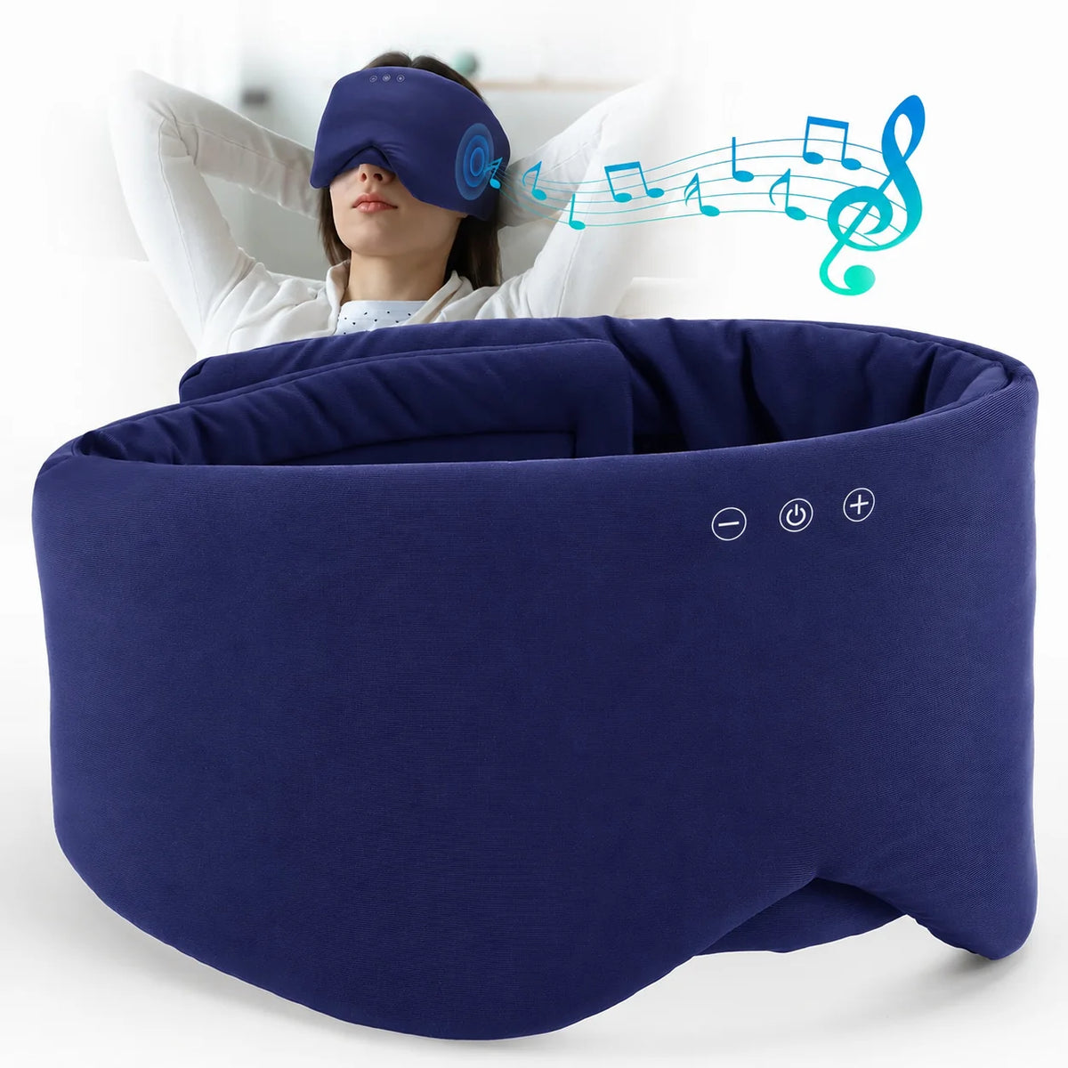 Sleep Mask Bluetooth Full Blackout Ultra-Soft Fabric