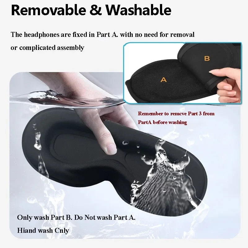 Sleep Mask Contoured Blackout Bluetooth