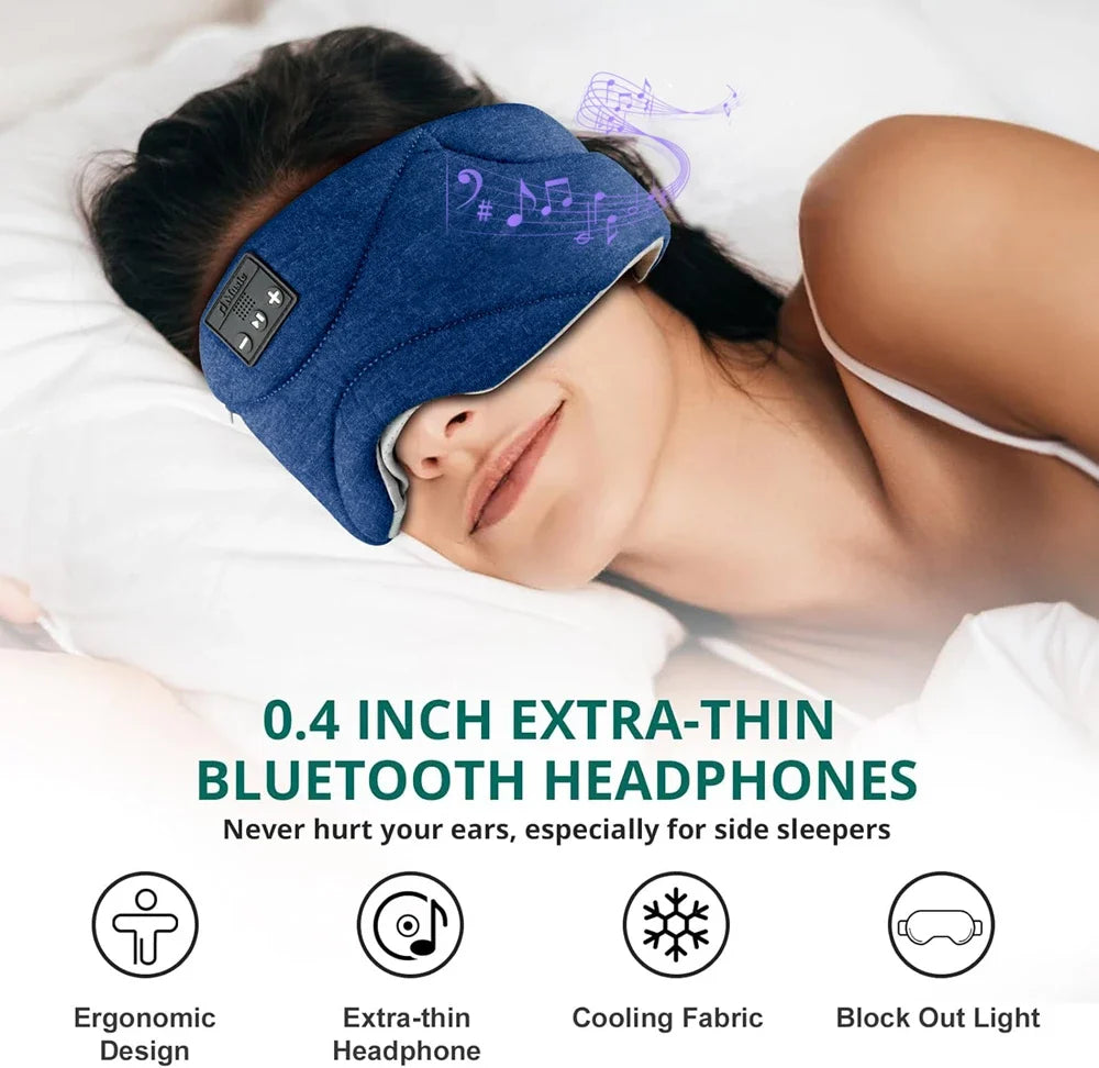 Sleep Mask Light-Blocking Bluetooth Speakers 35-Hour Playback