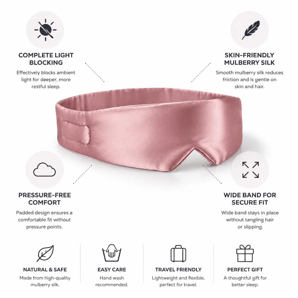 Sleep Mask Mulberry Silk Complete Light Blocking