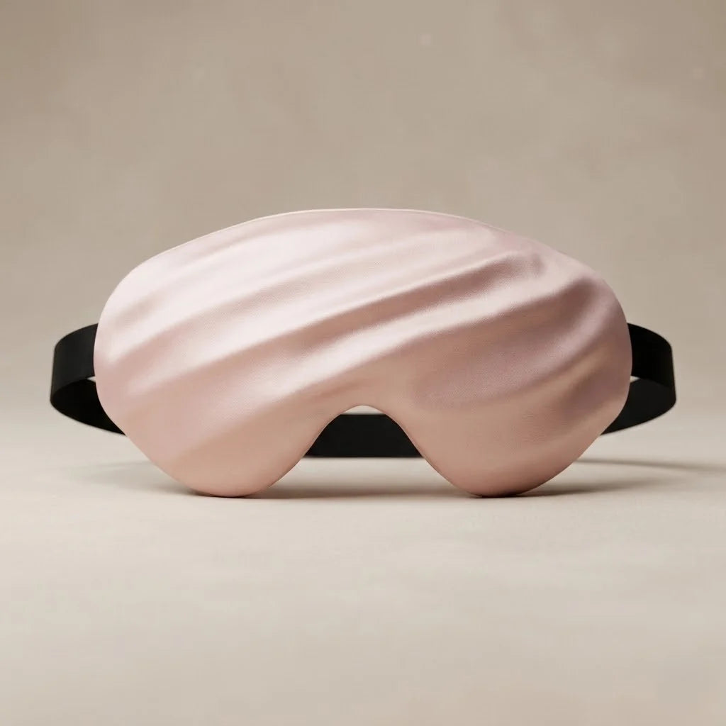 Sleep Mask Mulberry Silk Contoured Light Blocking Adjustable Strap