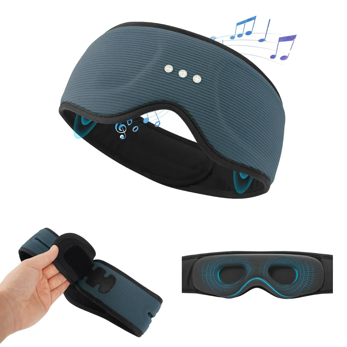 Sleep Mask Oversized Light-Blocking Memory Foam Bluetooth Audio