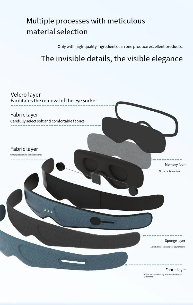 Sleep Mask Oversized Light-Blocking Memory Foam Bluetooth Audio