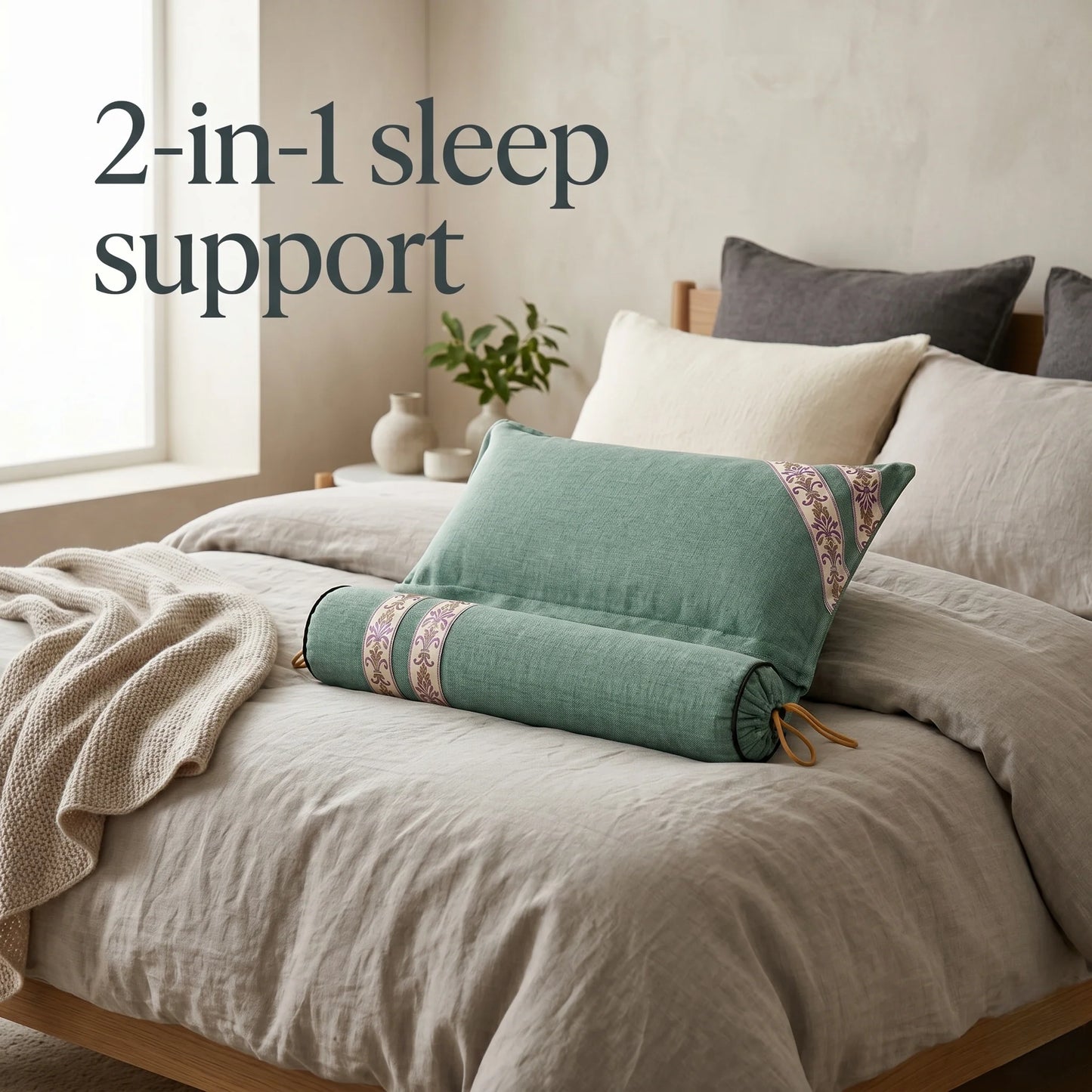 Sleep Pillow Convertible Adjustable Neck & Shoulder Support