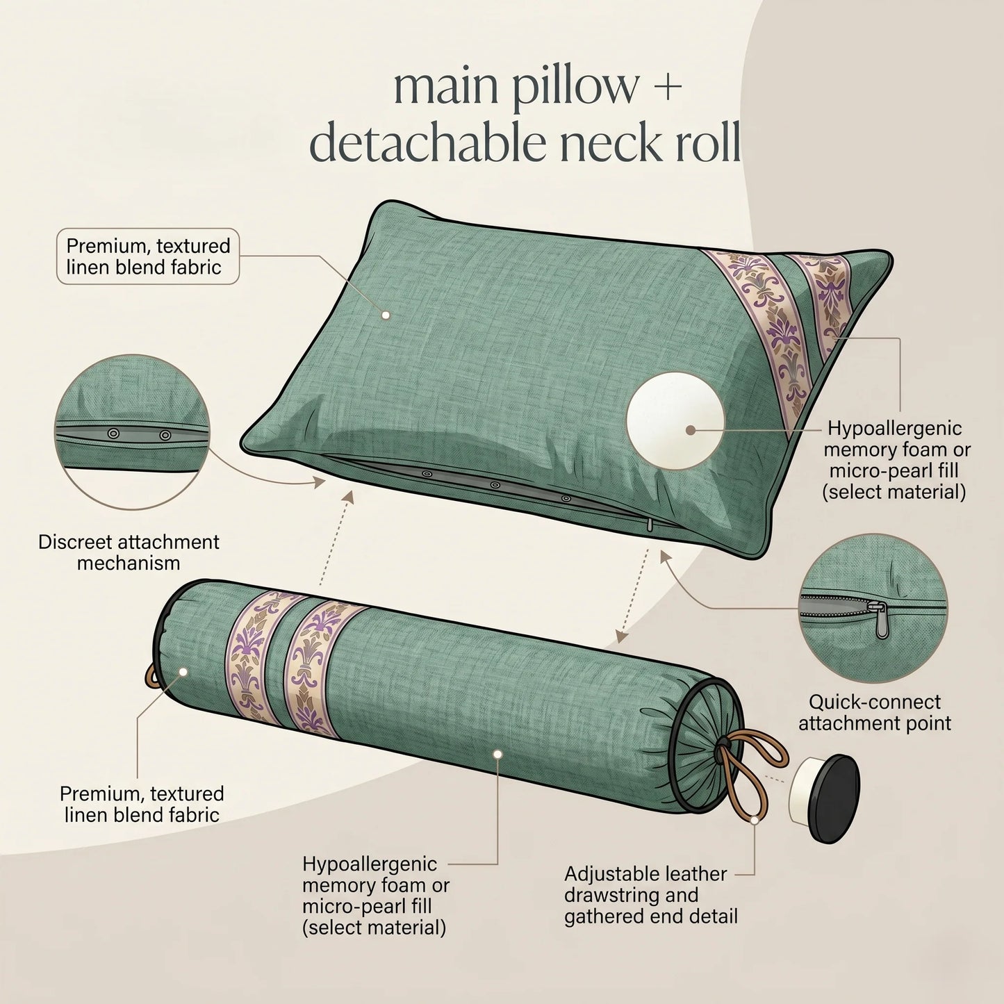Sleep Pillow Convertible Adjustable Neck & Shoulder Support