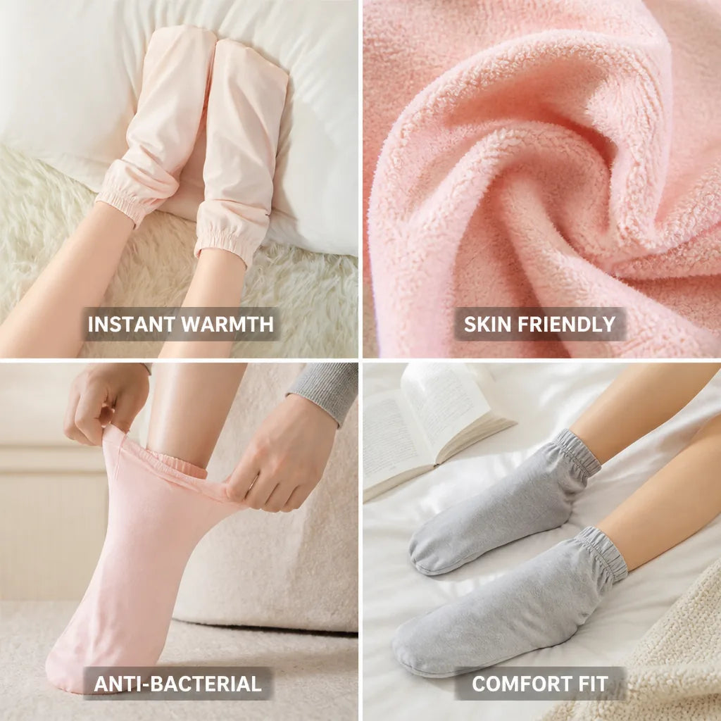 Sleep Socks Fleece-Lined Collagen Cotton Antibacterial