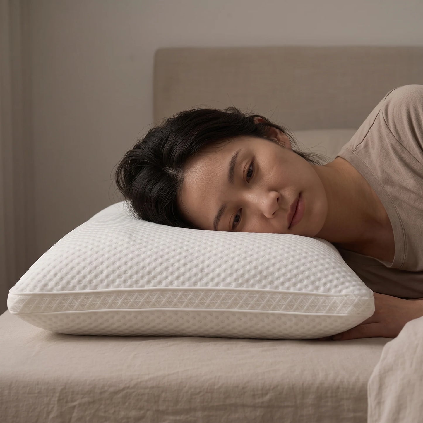 Sleeping Pillow High-Rebound Neck Support Breathable Knit Cover