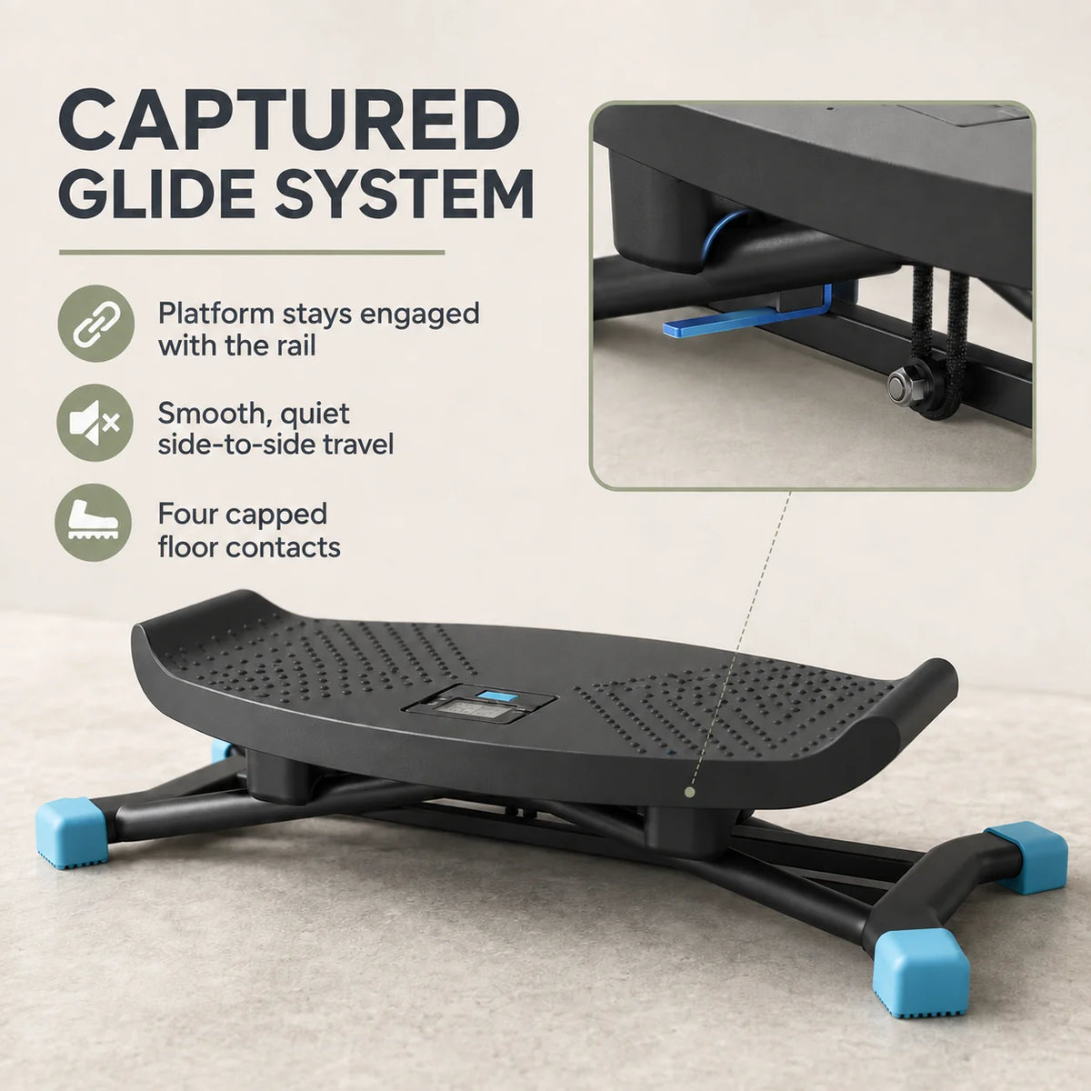 Slide Stepper Ski-Style Resistance Bands 440 Lb Capacity