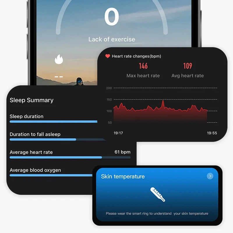 Smart Ring Heart Rate & SpO2 57-Day Battery
