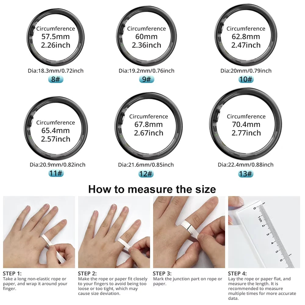 Smart Ring Heart Rate & SpO2 57-Day Battery