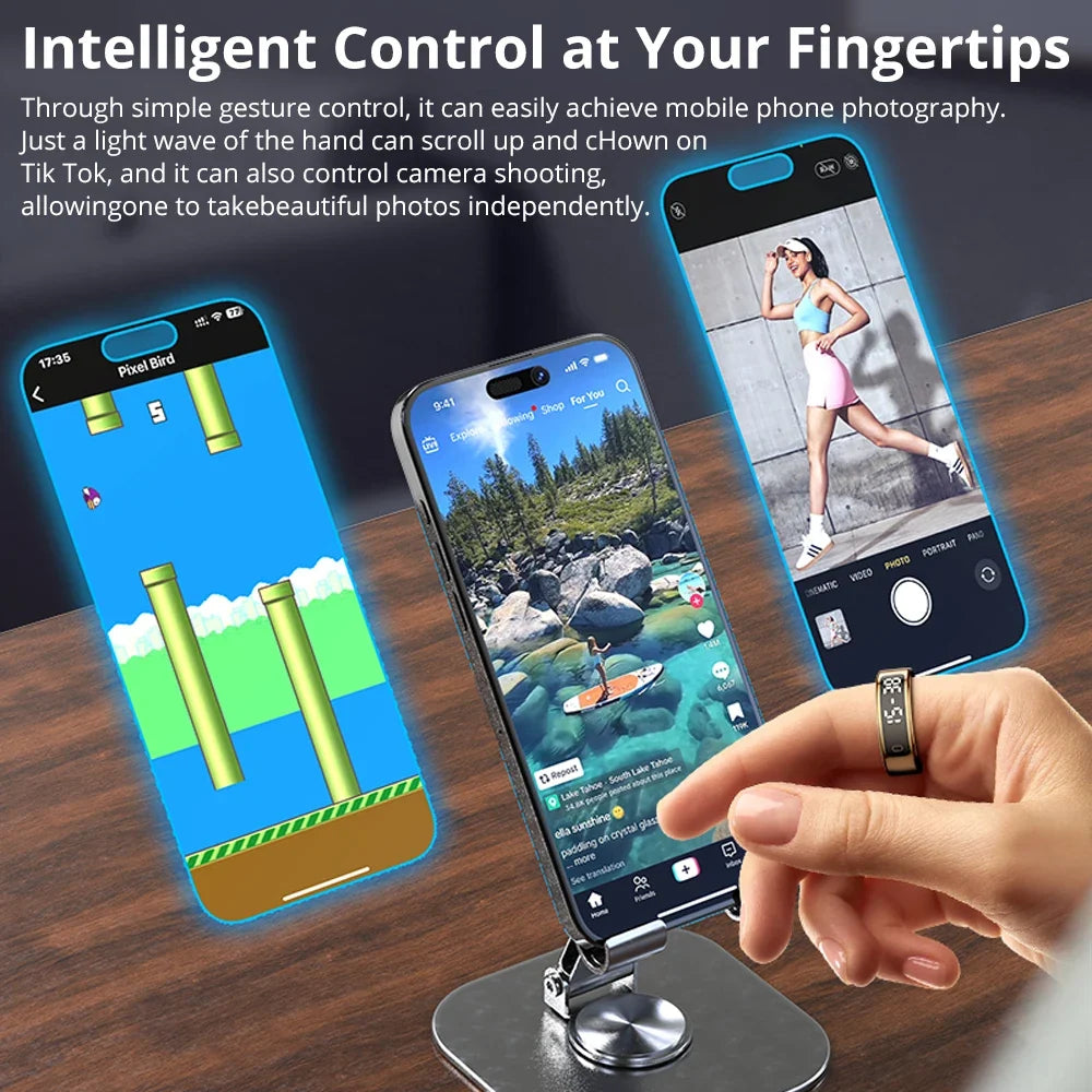 Smart Ring OLED Display Heart Rate & SpO2